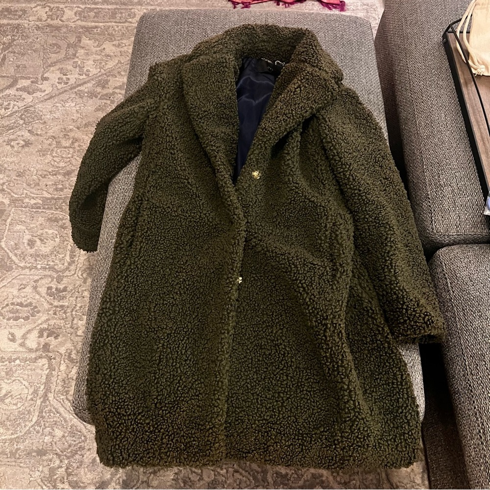 J. Crew Green Teddy Jacket Cozy Sherpa Style